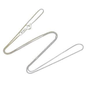 Vintage Italy SU Sterling Silver 925 0.8mm Box Chain Necklace 15.75"